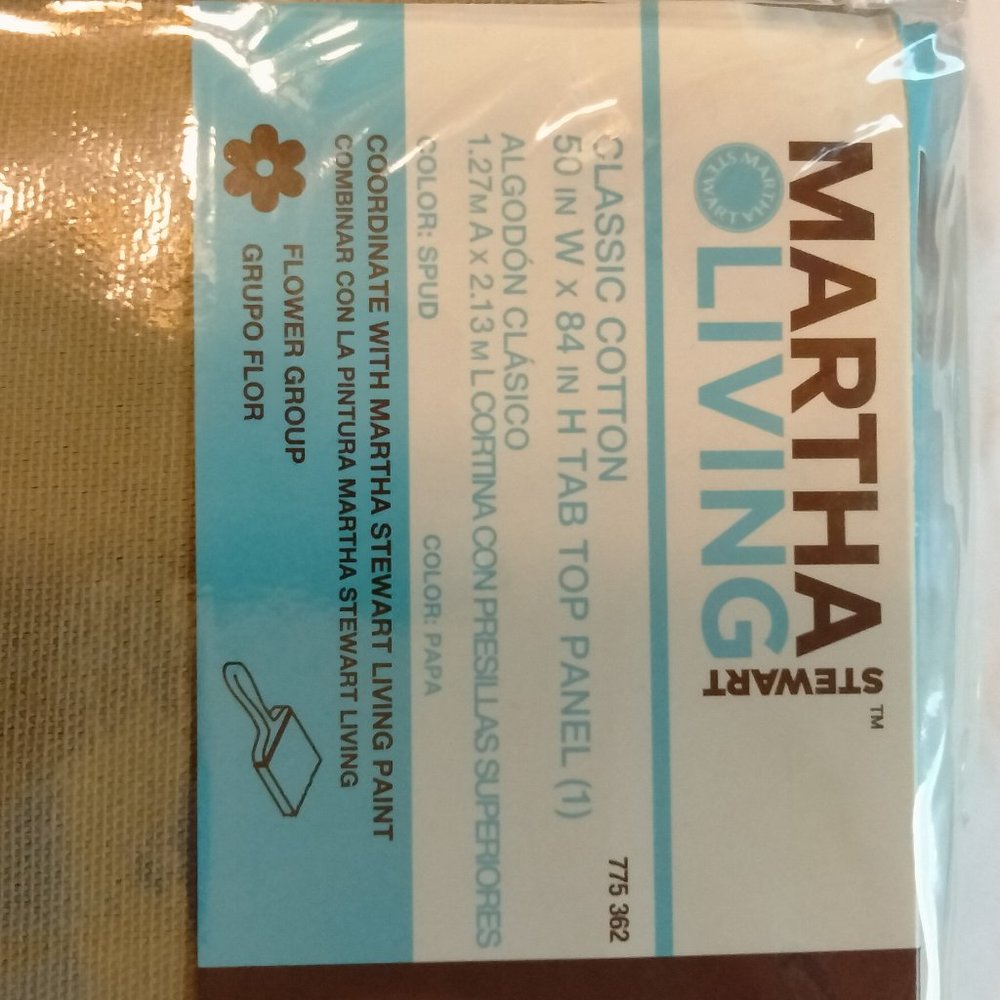 Martha Stewart Curtain Classic Cotton 50 in. W x 84 In. H Tab Top Pannel (1)
